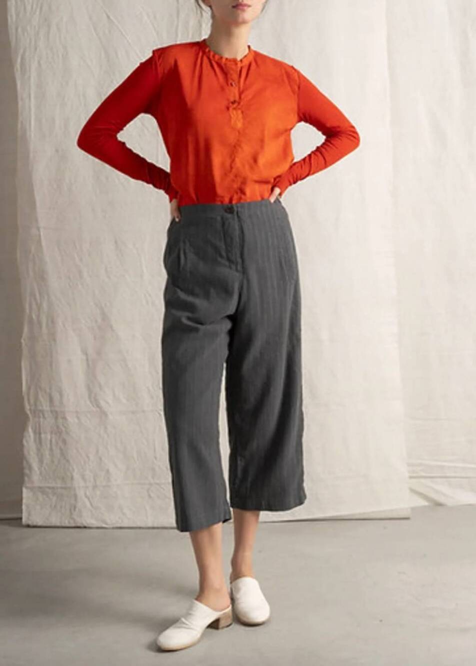 NEW HANNOH WESSEL petunia cropped pants in zinc